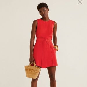 NWT Mango red sleeveless romper sz XS